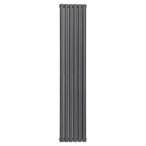 Right Radiators 1800x354mm Vertical Double Oval Column Designer Radiator Anthracite