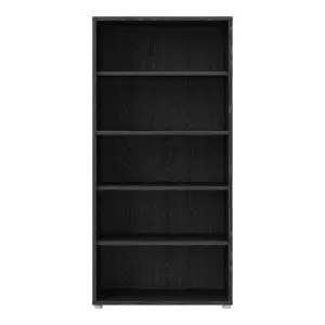 Prima Bookcase 4 Shelves in Black woodgrain