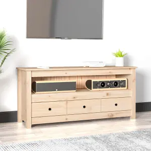 Berkfield TV Cabinet 114x35x52 cm Solid Wood Pine