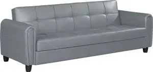 Zinc Grey Leather 3 Seater Sofa Bed | Make It Homely