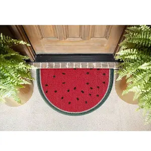 Nicoman Spaghetti Loofah Halfmoon Door Mat 70 x 44cm - Water Melon