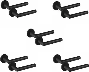 5 Pair of Mitred Design Door Handle On Round Rose Latch Door Handles Matt Black Finish  - Golden Grace