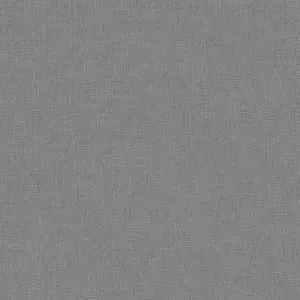 Grandeco Panama Plain Textured Linen Fabric Wallpaper, Grey