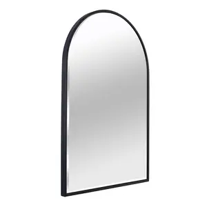 Mcfarren Metal Flat Wall Mirror Matte Black/Bevel Edge