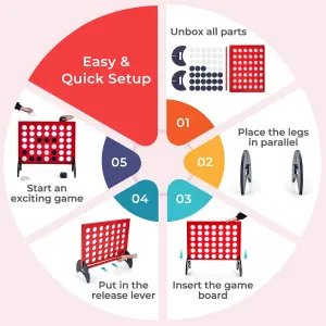 Costway Giant 4-to-Score Game Set Freestanding 4-in-A-Row Game Set w/ Carrying Bag