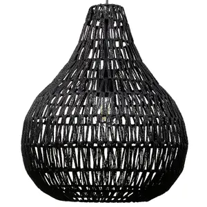 Beliani Boho Pendant Lamp Black MOLOPO