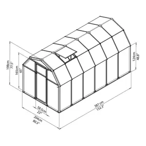 Rion Eco Grow 6ft W x 12ft D Greenhouse