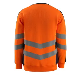 Mascot Safe Supreme Wigton Sweatshirt (Hi-Vis Orange/Dark Navy)  (Medium)