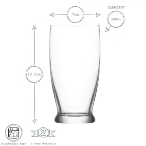 LAV - Roma Highball Glasses - 350ml - Pack of 6