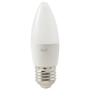 Diall E27 4.2W 470lm Frosted Candle Warm white LED Dimmable Light bulb