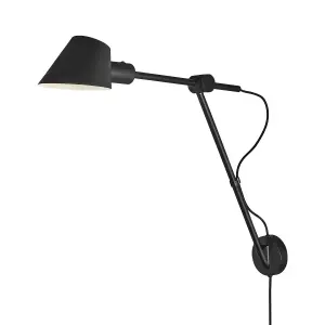 Nordlux DFTP Stay Indoor Bedroom Living Dining Hallway Wall Light In Black (Height) 54.5cm