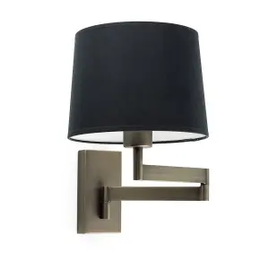 Luminosa Artis Wall Light with Shade Black, E27