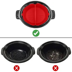 SPARES2GO Universal Round Silicone Slow Cooker Liner Basket Protector Divider