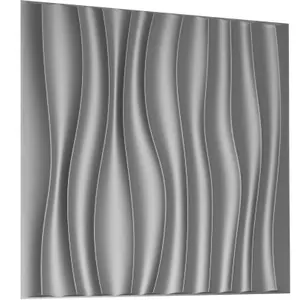 3D Wall Panels with Adhesive Included - Pack of 6 Sheets Covering 16.15 ft² / 1.5 m² - Decorative Modern Wave Design