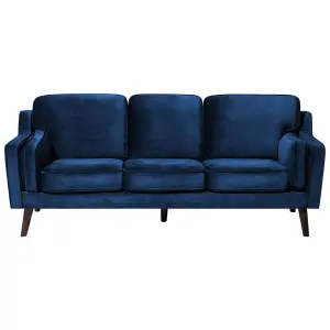 3 Seater Velvet Sofa Blue LOKKA