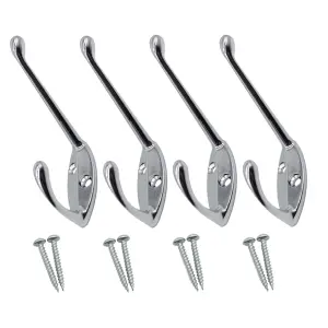 EAI - Chrome Coat Hook - 60mm - Polished Chrome - Pack of 4