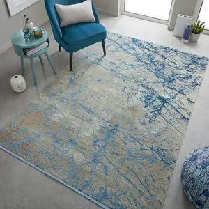 Emerald EMR101 Blue Abstract Rug by Concept Looms-200cm X 290cm