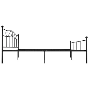 Berkfield Bed Frame Black Metal 180x200 cm 6FT Super King