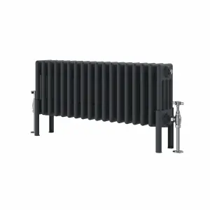 Right Radiators 300x830 mm Horizontal Traditional 4 Column Cast Iron Style Radiator Anthracite