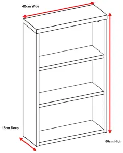 Bathroom Wall Cabinet Shelf 400mm Slimline Shelving Open Storage Unit Oak Effect Classic