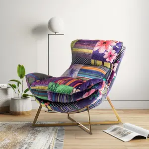 Fabric Patchwork Pierina Accent Chair