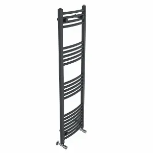 Right Radiators 1400x400 mm Curved Heated Towel Rail Radiator Bathroom Ladder Warmer Anthracite