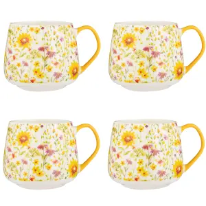 Price & Kensington Set of 4 Sunflower Mug 425ml