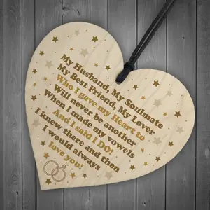 Handmade Gift For Husband Wooden Heart Anniversary Gift For Him Keepsake Gift