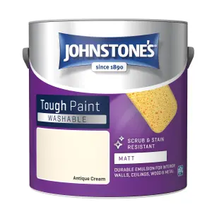 Johnstone's Washable Matt Tough Paint Antique Cream - 2.5L