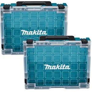 Makita Clear Lid MAKPAC Tool Case Stacking Organiser Tool Box Divider Twin Pack