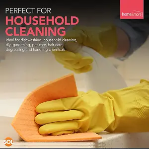 4 Pairs Household Rubber Gloves Large, Yellow Large Gloves, Washing Up Gloves Large Non Slip Cleaning Gloves, Dishwashing Gloves