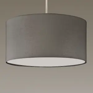 Modern Drum Grey Pendant Ceiling Light Shades with Diffuser