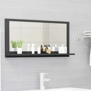 Dorlene Framed Wall Mounted Bathroom Mirror Grey / 80 cm