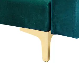 U-Shaped Sofa ABERDEEN Teal Velvet Reversible