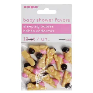 Unique Party Baby Shower Party Favours Sleeping Babies Pink (One Size)