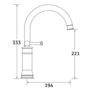 Florence Traditional Brushed Brass Deck-mounted Bath Filler Tap