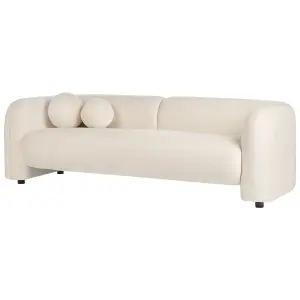 3 Seater Velvet Sofa Off-White LEIREN