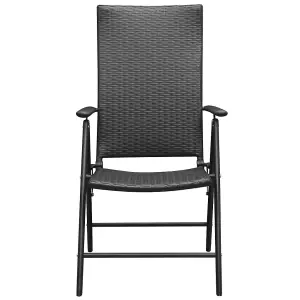 Berkfield Stackable Garden Chairs 2 pcs Poly Rattan Black