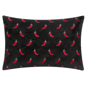 furn. Chillies Embroidered Polyester Filled Cushion