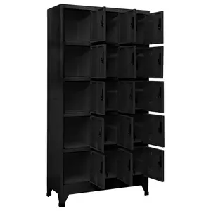 Berkfield Locker Cabinet Black 90x40x180 cm Steel