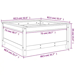 Berkfield Garden Planter Honey Brown 82.5x82.5x39 cm Solid Wood Pine