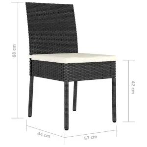 Berkfield Garden Dining Chairs 2 pcs Poly Rattan Black