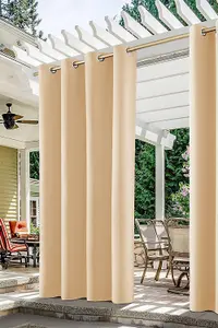 1 Pcs Outdoor Waterproof Curtains for Porch Pavilion Gazebo,Weatherproof Wind Resistant, W132 x H244cm