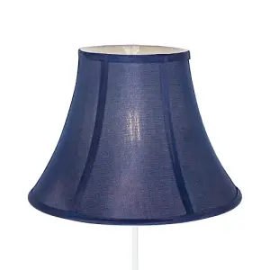 Traditional Empire Shaped 12 Inch Lamp Shade in Rich Silky Navy Cotton Fabric