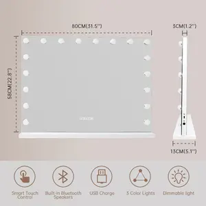 Vanity Rectangle Bluetooth LED Metal Mirror