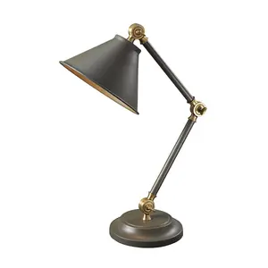 Table Lamp Moveable Up Down Desk Bedside Light Dark Grey Aged Brass LED E27 60W