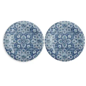 Purely Home Atlantic Blue Melamine  Dinner Plates - Set of 2