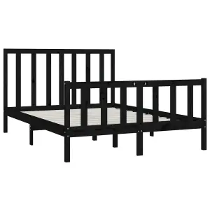 Berkfield Bed Frame Black Solid Wood 120x200 cm