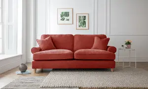 Sofas Express Mumbles Apricot Red Scroll Manhattan 3 Seater Sofa