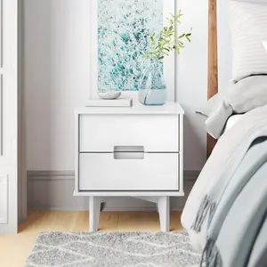 Ulti 2 Drawer Bedside Table White